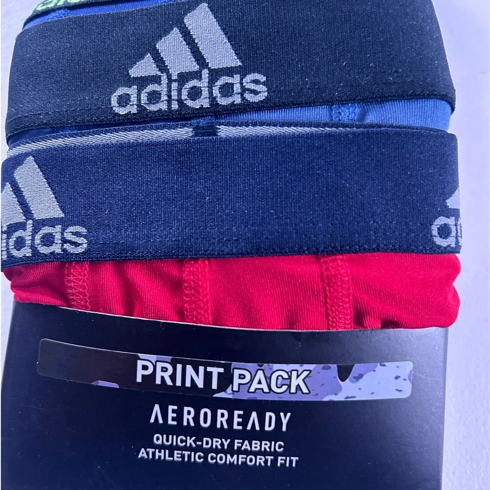 Adidas Youth Boxer Briefs 4‎ Pack Large Print Athletic Comfort Quick Dry NEW - Picture 4 of 8